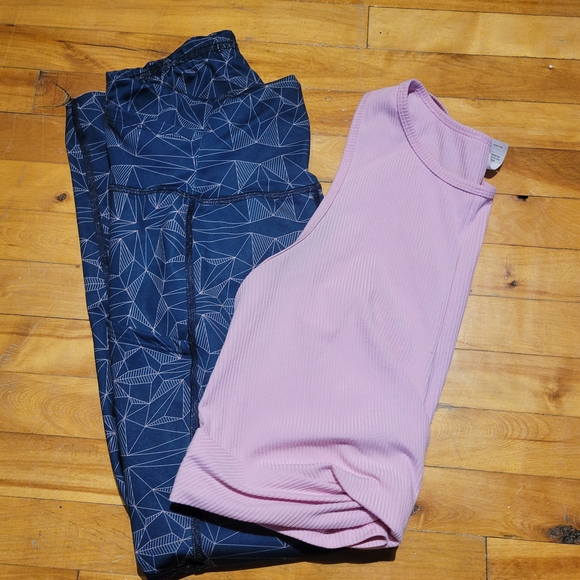 Geometric Patterned Blue Leggings Rose Buddha - Picture 6 of 7